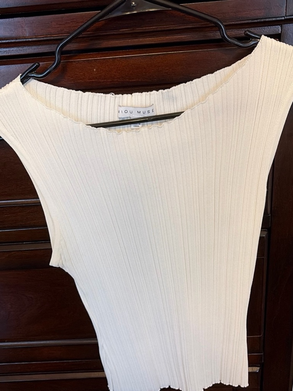 Aliou Muse Ribbed Sleeveless Top - Cream